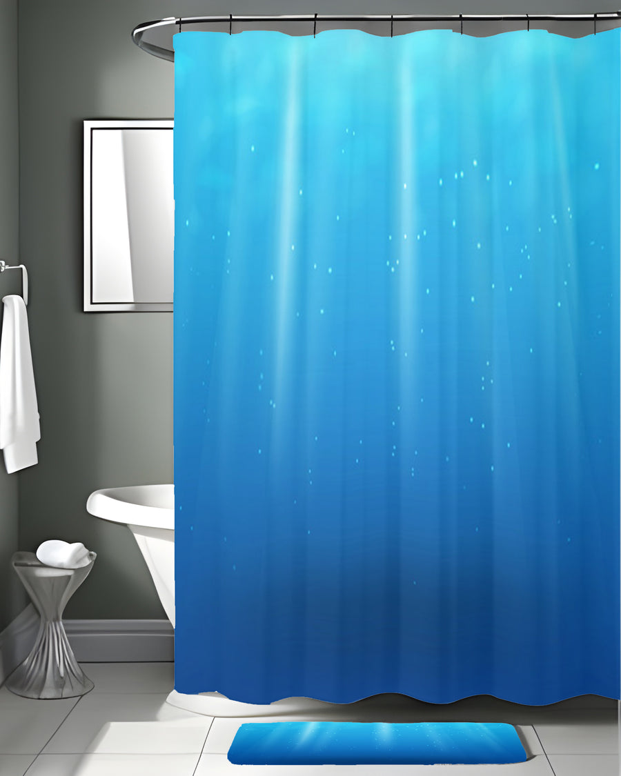Blue Underwater Light Gradient Pattern Shower Curtain