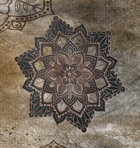 Brown Mandala Medallion Ornamental Pattern
