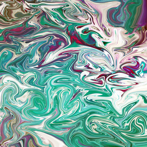 Teal and Purple Liquid Marble Abstract Pattern