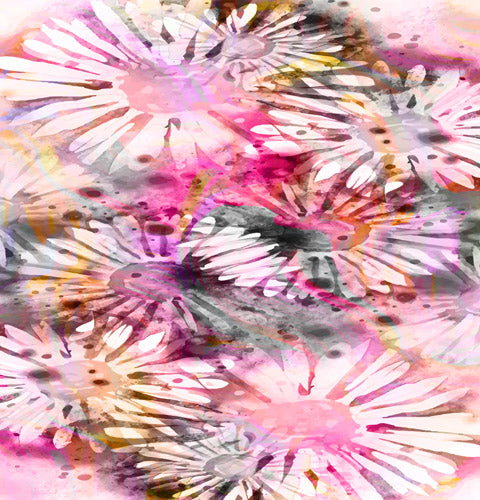 Pink Daisy Floral Burst Pattern
