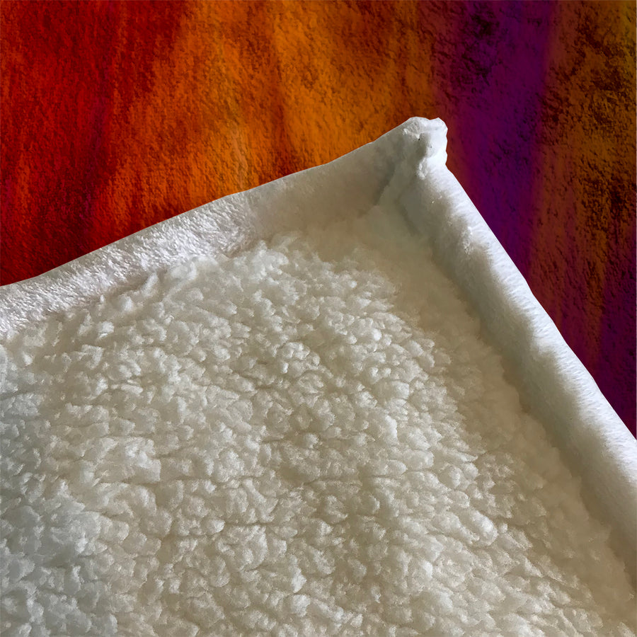 Boho Fire Grunge Fleece Sherpa Blanket