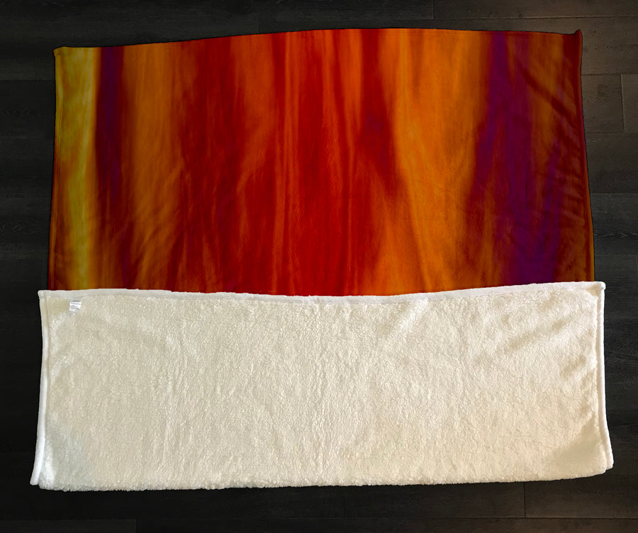 Boho Fire Grunge Fleece Sherpa Blanket