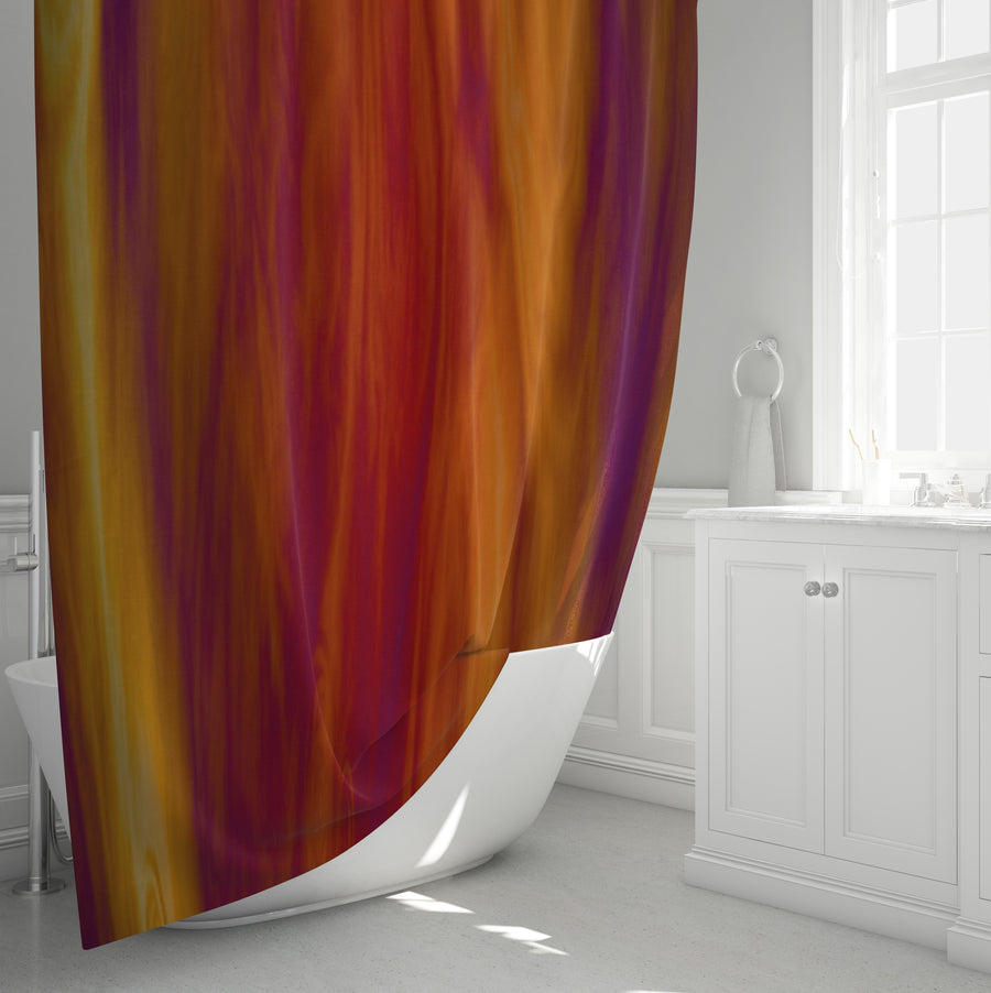 Boho Fire Grunge Shower Curtain