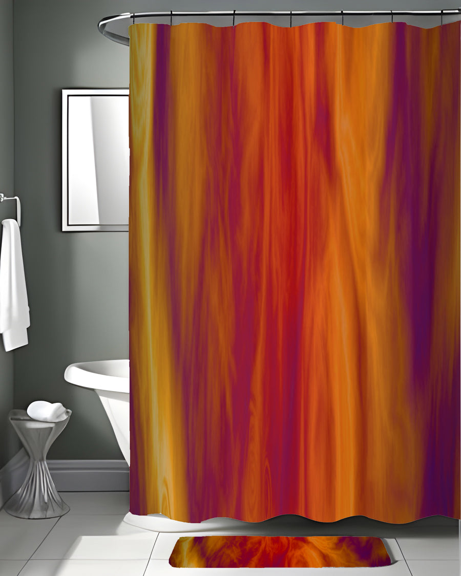 Boho Fire Grunge Shower Curtain