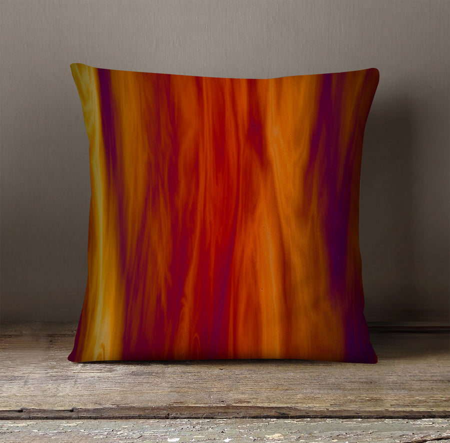 Boho Fire Grunge Throw Pillow Cover