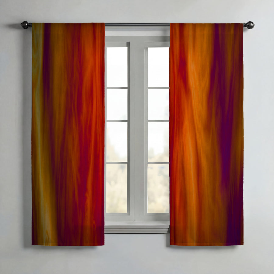 Boho Fire Grunge Window Curtains