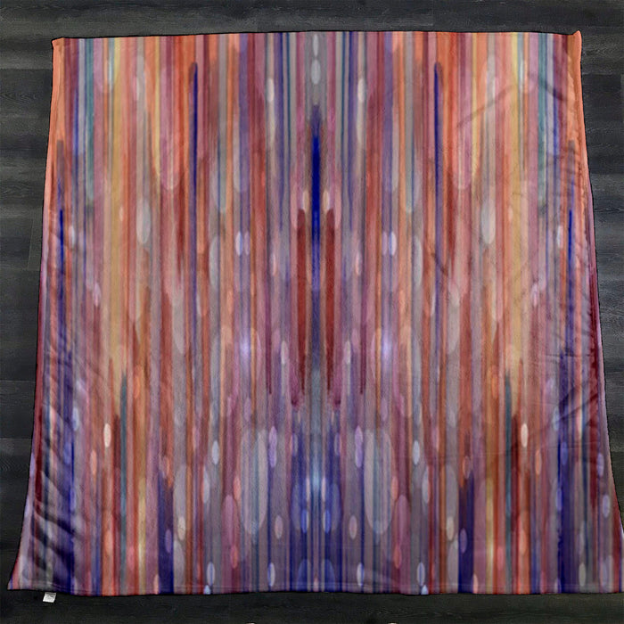 Purple Vertical Watercolor Stripe Pattern Fleece Sherpa Blanket