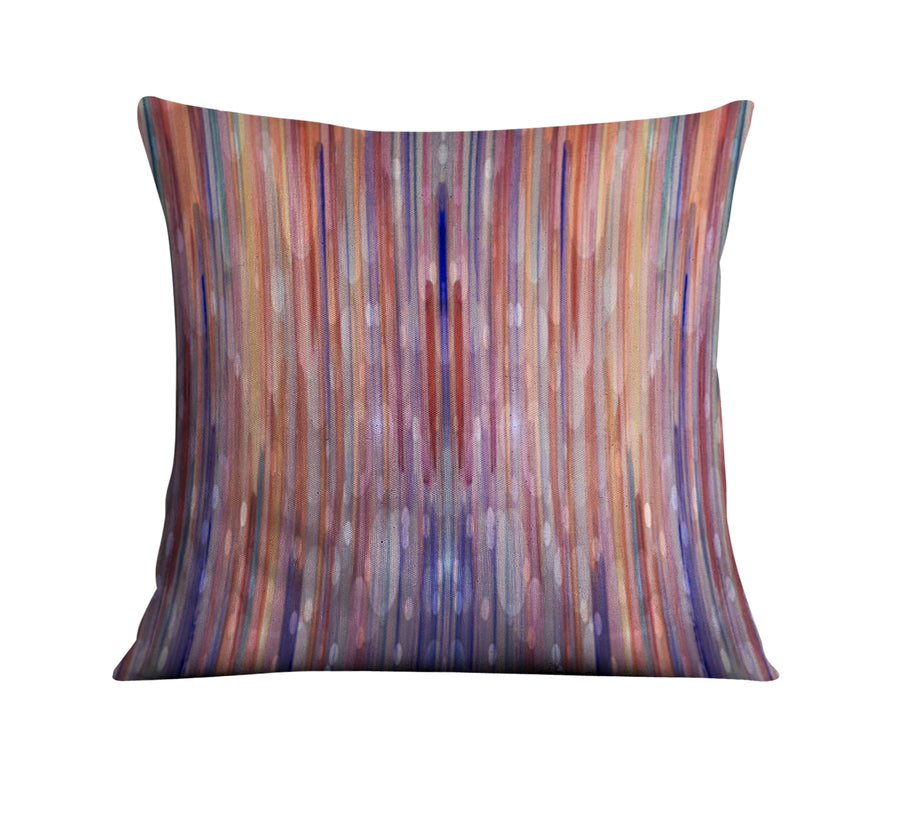 Purple Vertical Watercolor Stripe Pattern Throw Pillow Cover