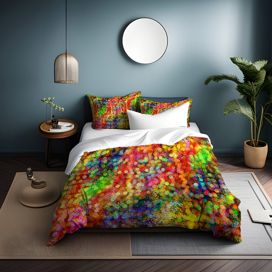 Multicolor Confetti Abstract Texture Pattern Duvet Cover
