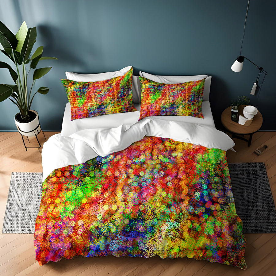 Multicolor Confetti Abstract Texture Pattern Duvet Cover