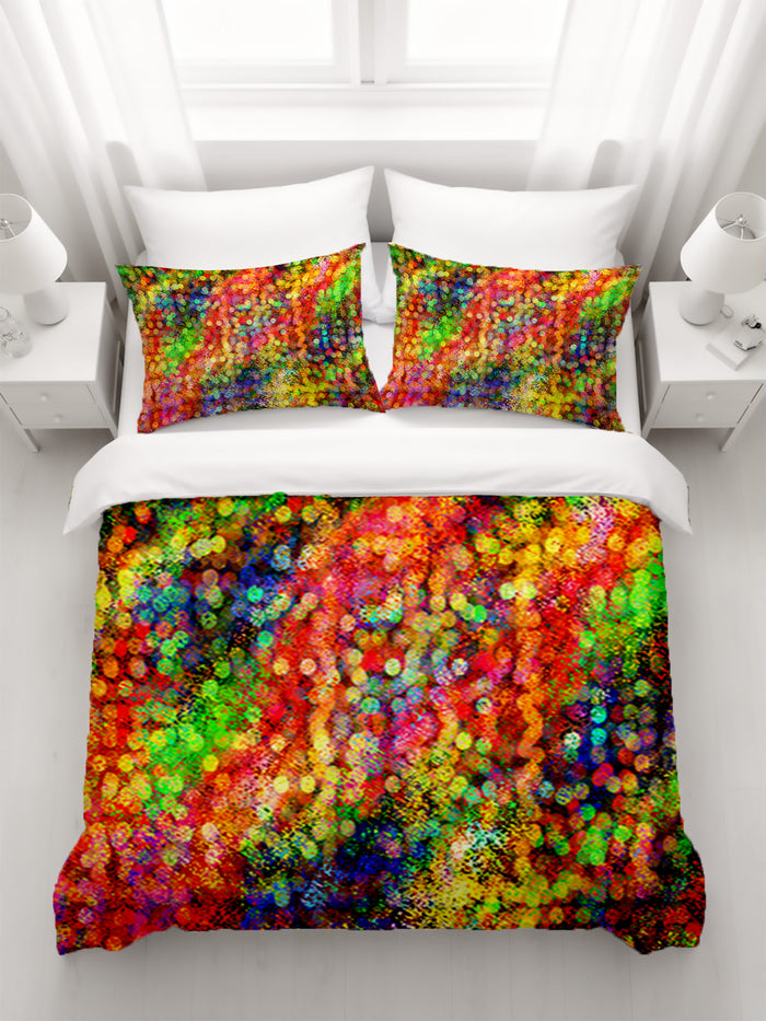 Multicolor Confetti Abstract Texture Pattern Duvet Cover