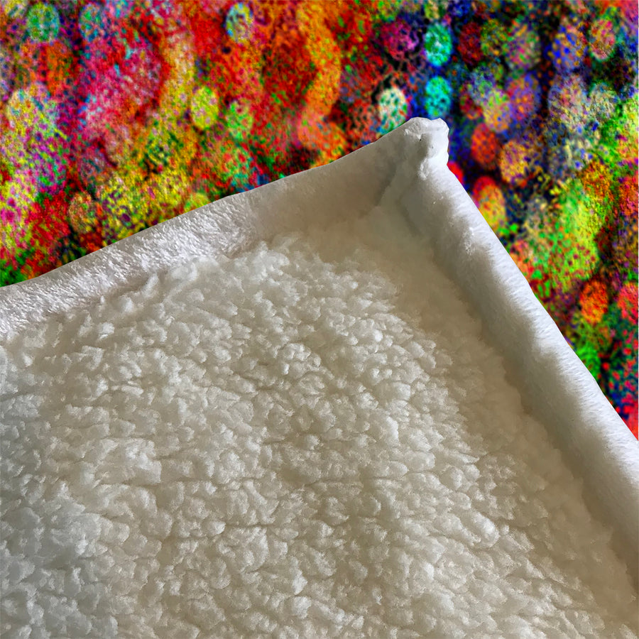 Multicolor Confetti Abstract Texture Pattern Fleece Sherpa Blanket