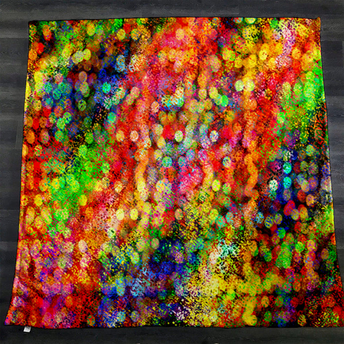 Multicolor Confetti Abstract Texture Pattern Fleece Sherpa Blanket