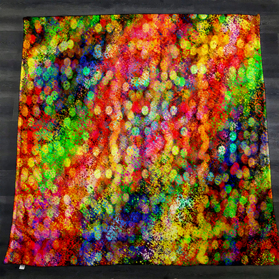 Multicolor Confetti Abstract Texture Pattern Fleece Sherpa Blanket