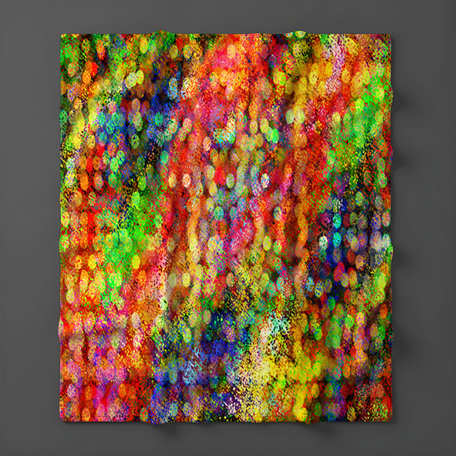 Multicolor Confetti Abstract Texture Pattern Fleece Sherpa Blanket