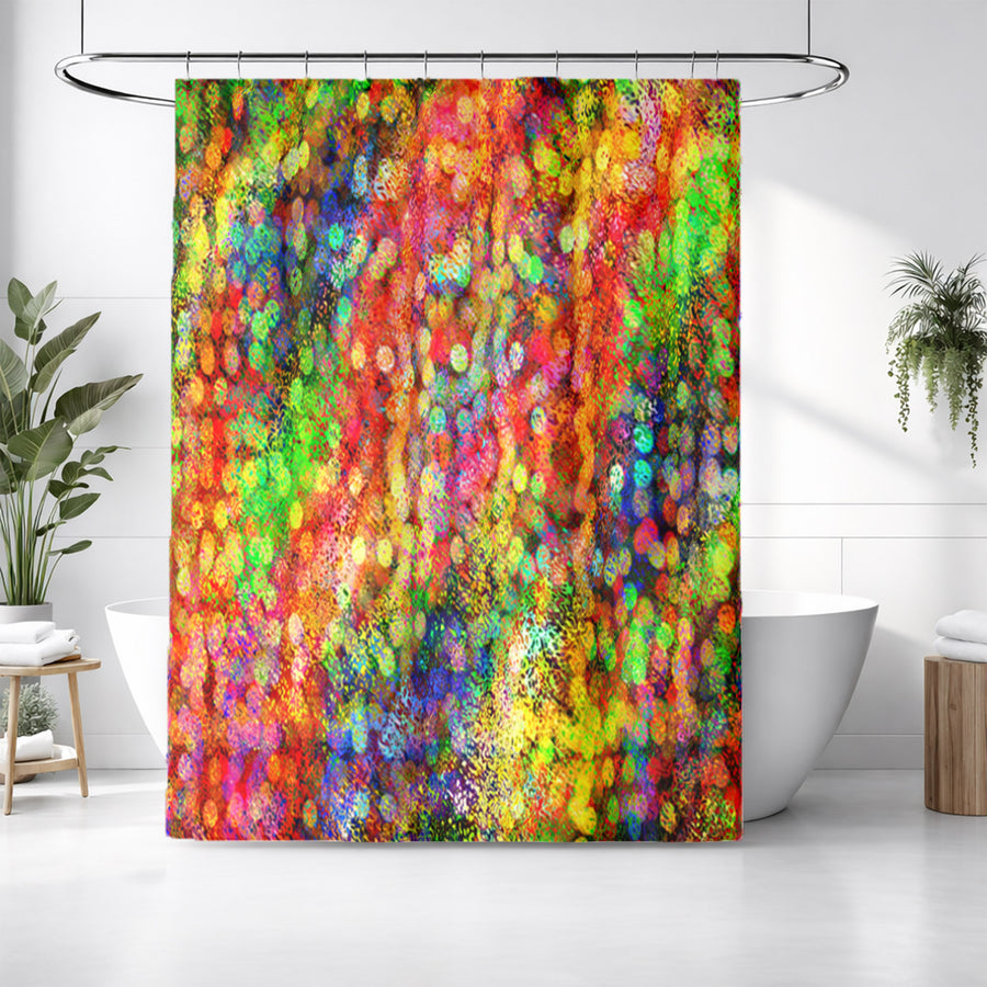 Multicolor Confetti Abstract Texture Pattern Shower Curtain
