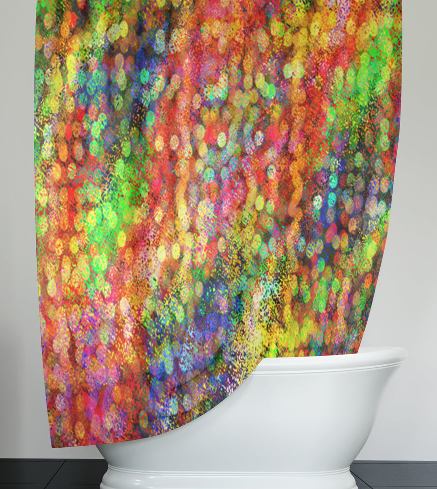 Multicolor Confetti Abstract Texture Pattern Shower Curtain
