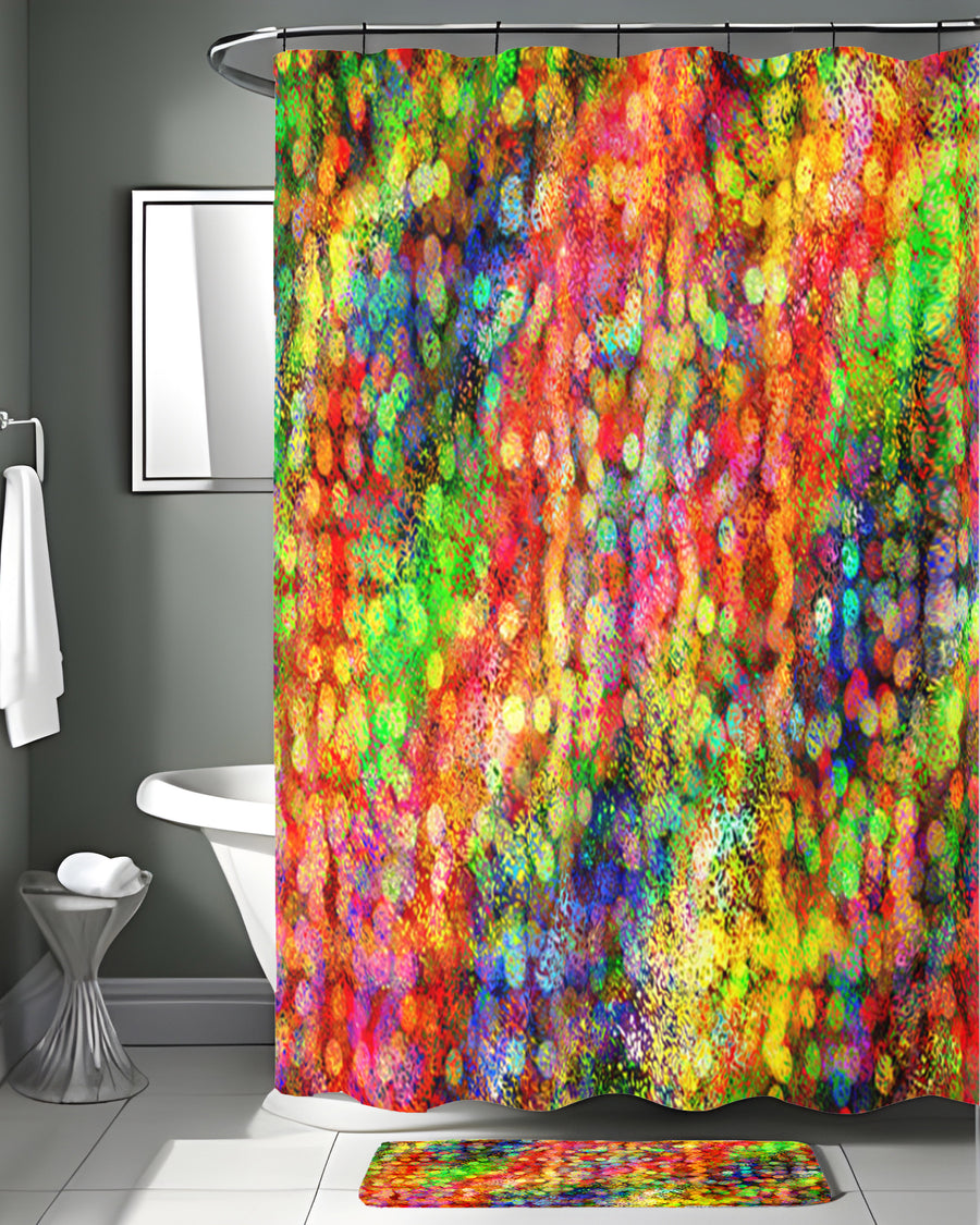 Multicolor Confetti Abstract Texture Pattern Shower Curtain