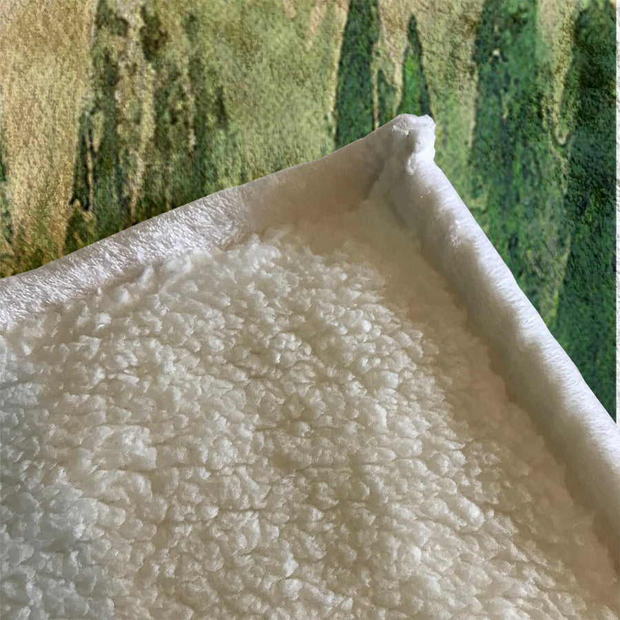 Green Pine Forest Watercolor Landscape Fleece Sherpa Blanket
