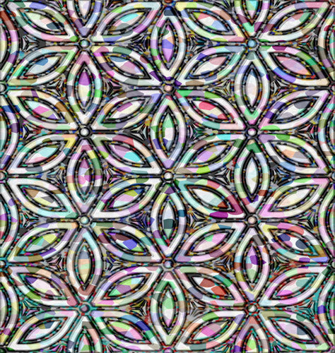 Purple and Teal Kaleidoscope Geometric Pattern