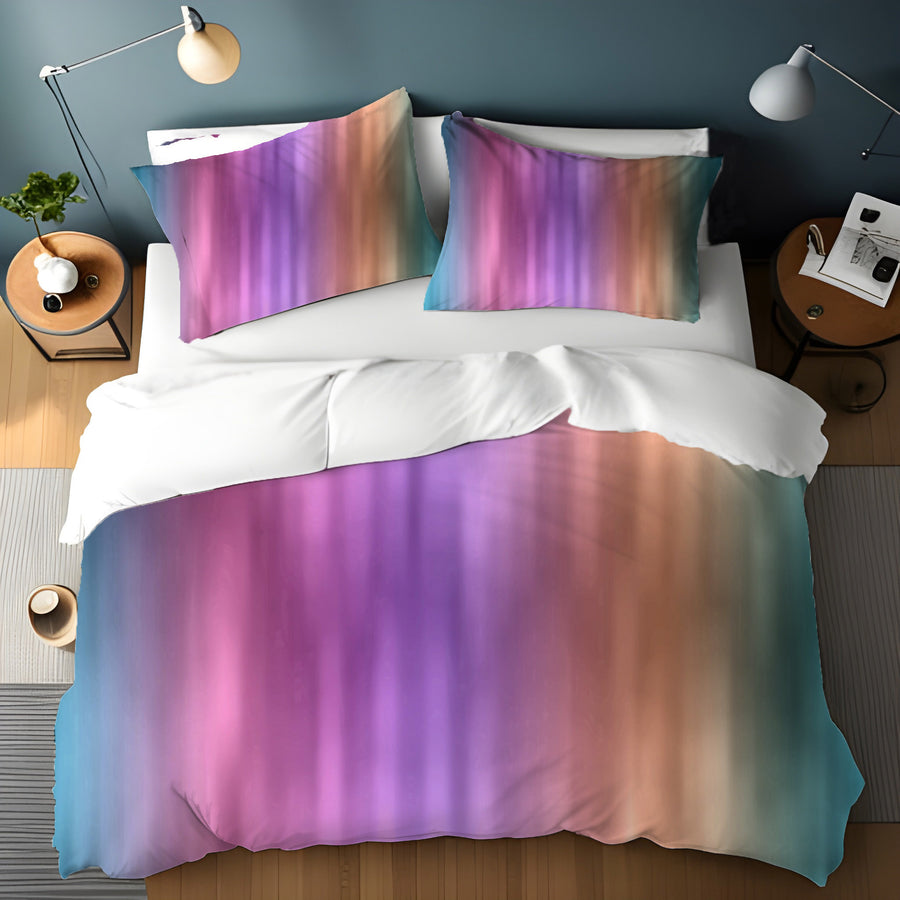 Soft Pastel Vertical Gradient Stripe Pattern Duvet Cover