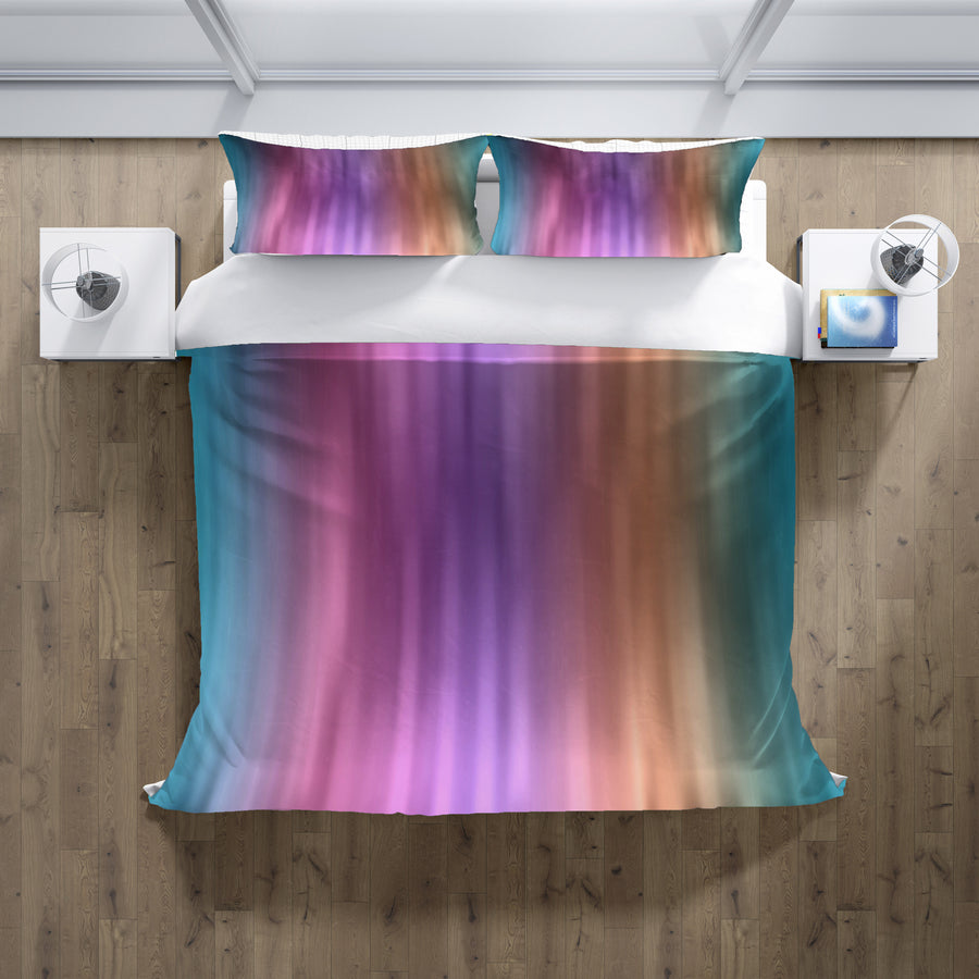 Soft Pastel Vertical Gradient Stripe Pattern Duvet Cover