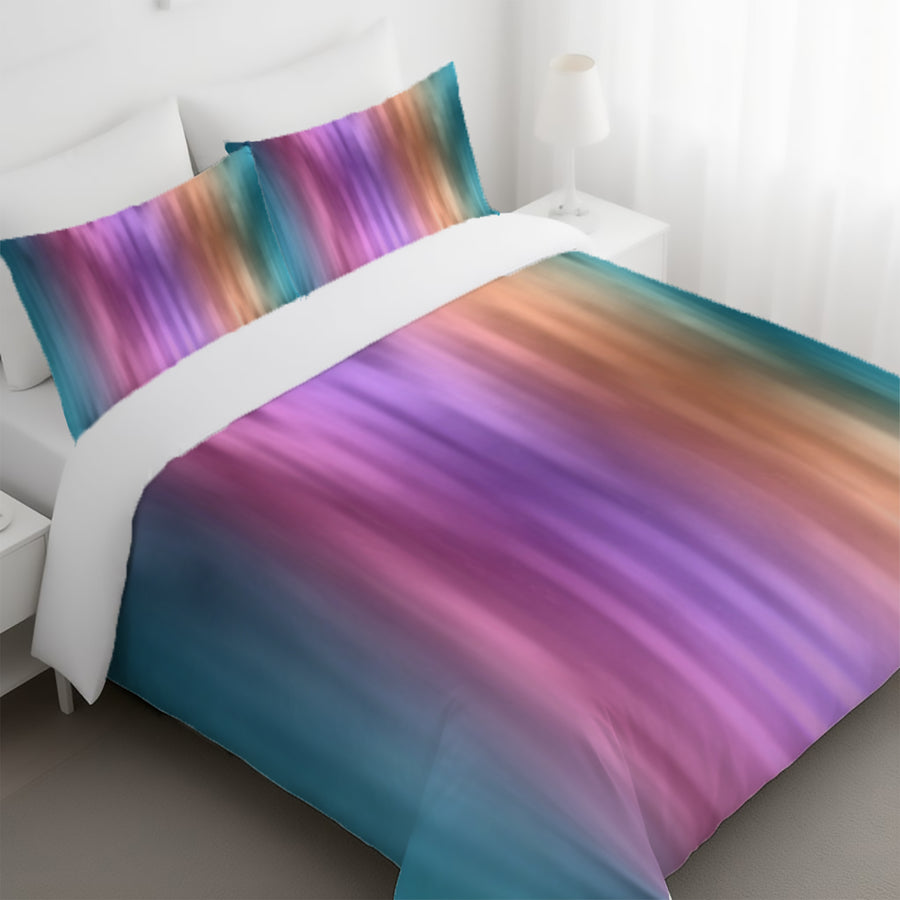 Soft Pastel Vertical Gradient Stripe Pattern Duvet Cover
