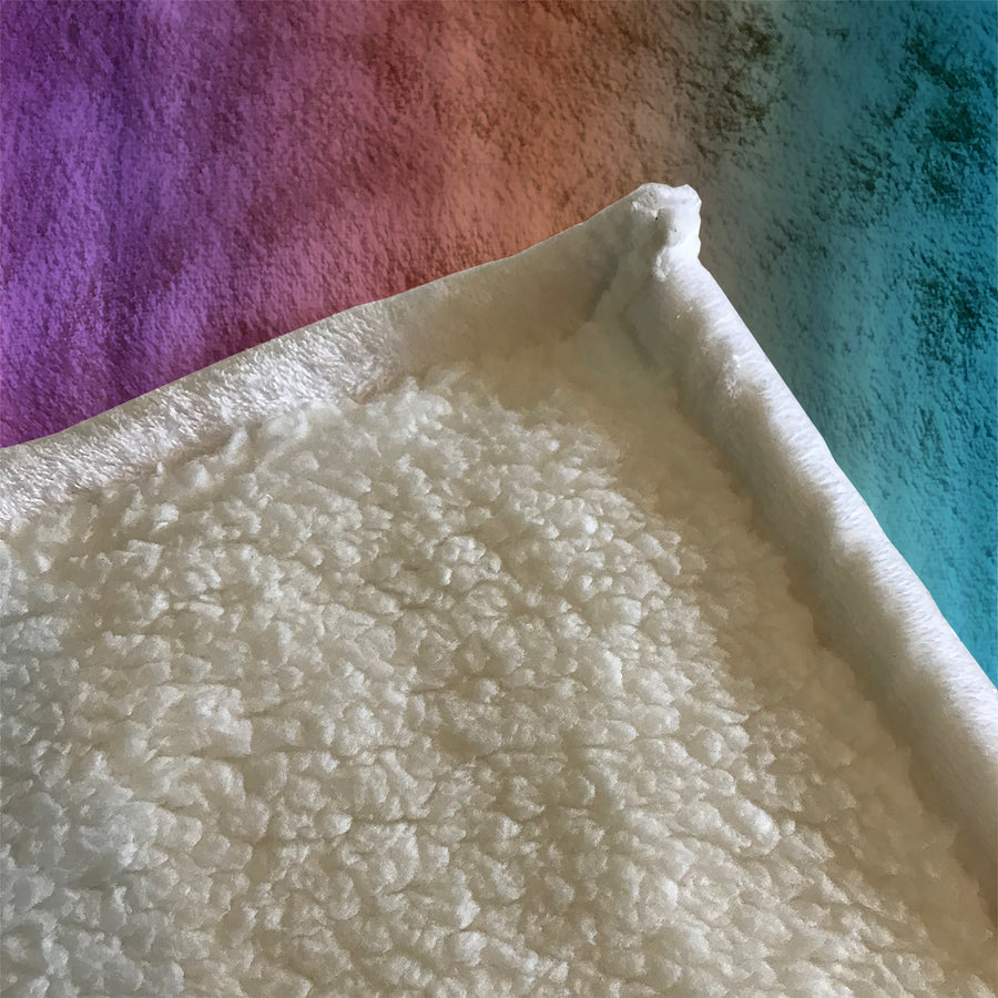 Soft Pastel Vertical Gradient Stripe Pattern Fleece Sherpa Blanket