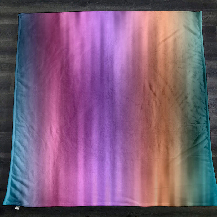 Soft Pastel Vertical Gradient Stripe Pattern Fleece Sherpa Blanket