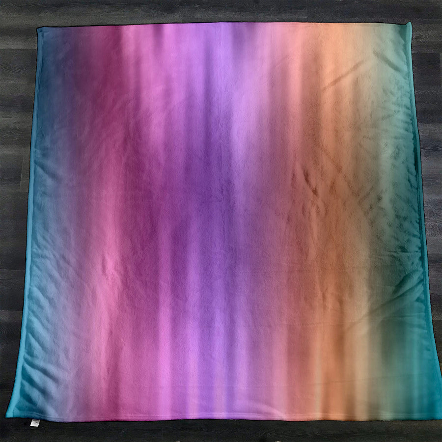 Soft Pastel Vertical Gradient Stripe Pattern Fleece Sherpa Blanket