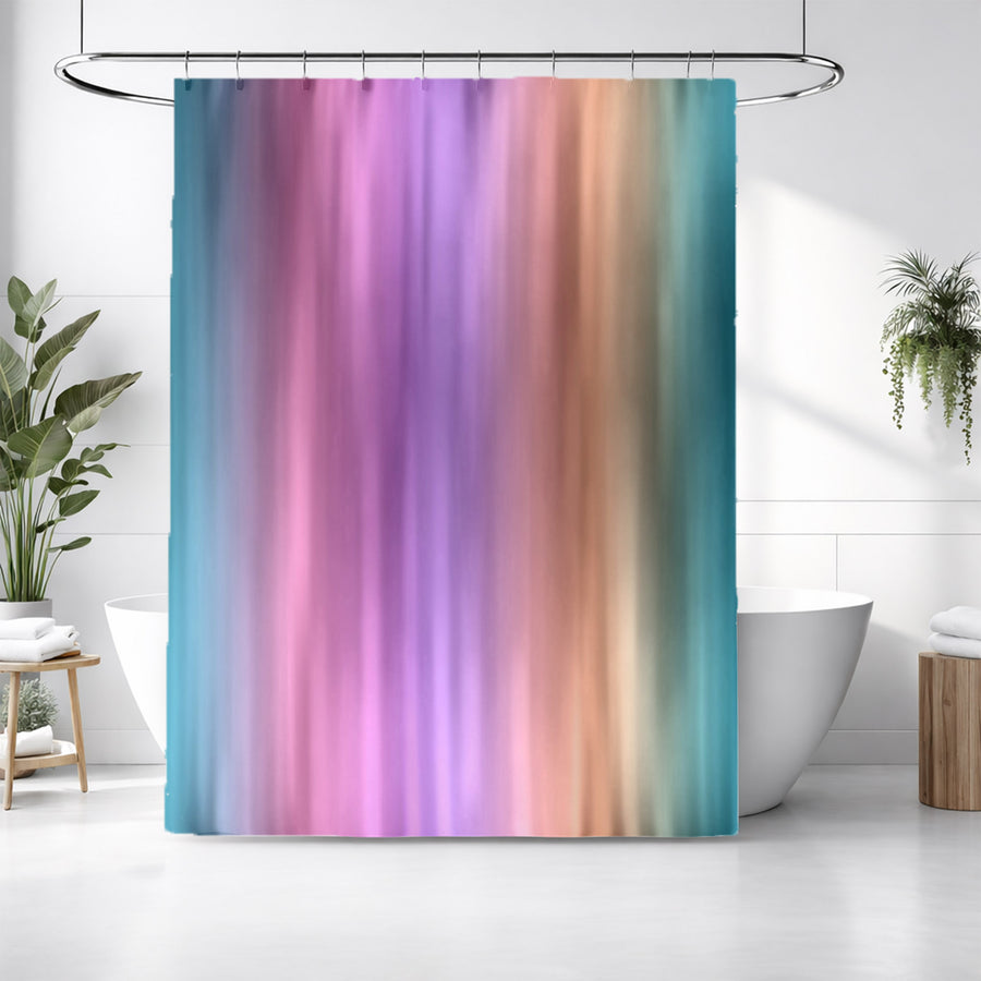 Soft Pastel Vertical Gradient Stripe Pattern Shower Curtain
