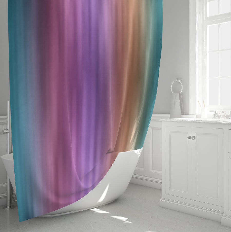 Soft Pastel Vertical Gradient Stripe Pattern Shower Curtain