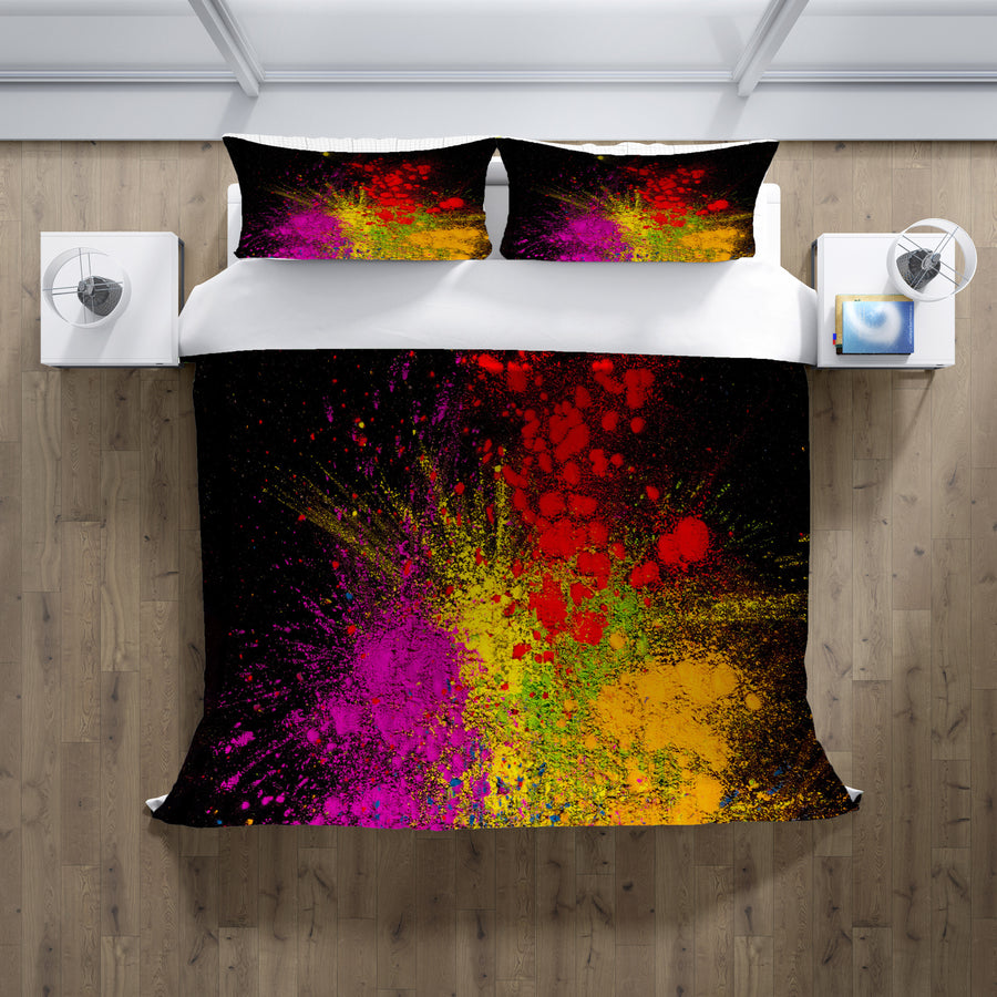 Bright Powder Burst Abstract Pattern Duvet Cover