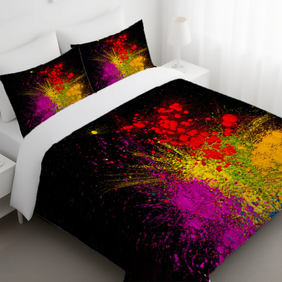 Bright Powder Burst Abstract Pattern Duvet Cover