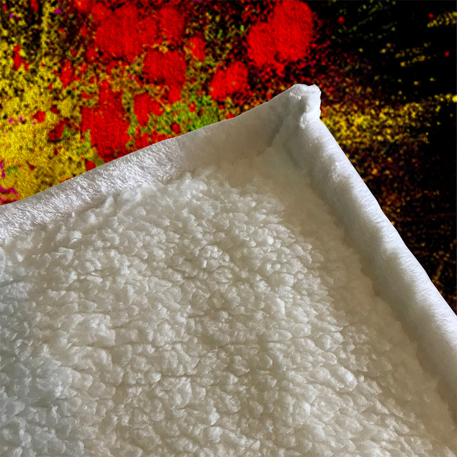 Bright Powder Burst Abstract Pattern Fleece Sherpa Blanket