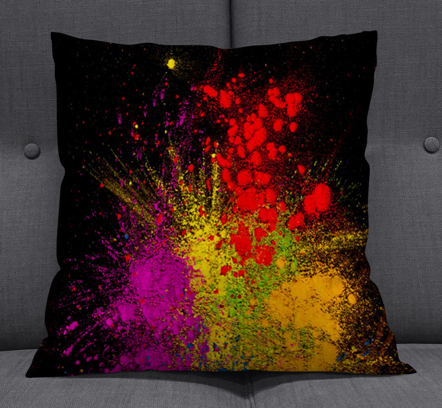 Bright Powder Burst Abstract Pattern Throw Pillow Cover