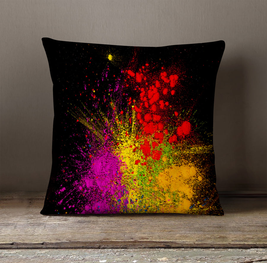 Bright Powder Burst Abstract Pattern Throw Pillow Cover