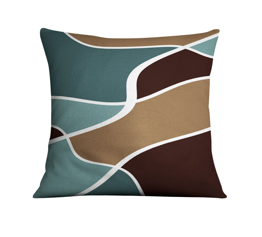 Earth Tone Organic Shape Abstract Pattern Throw Pillow Cover