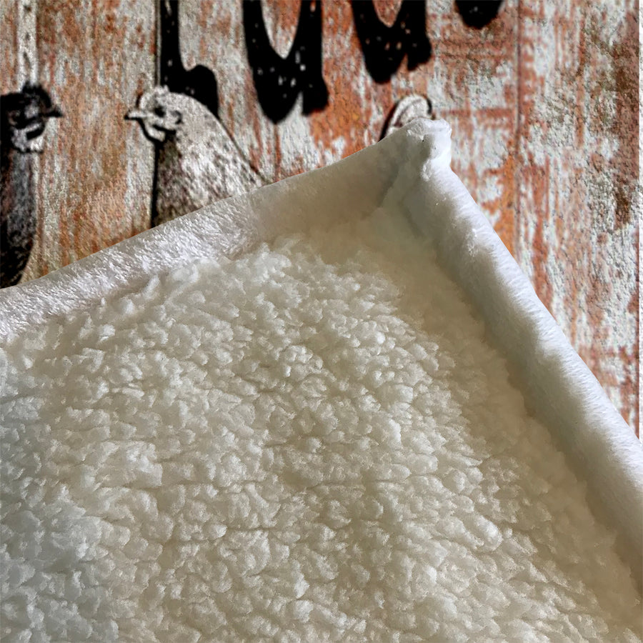 Farm Fresh Eggs Rustic Farm Sign Pattern Fleece Sherpa Blanket