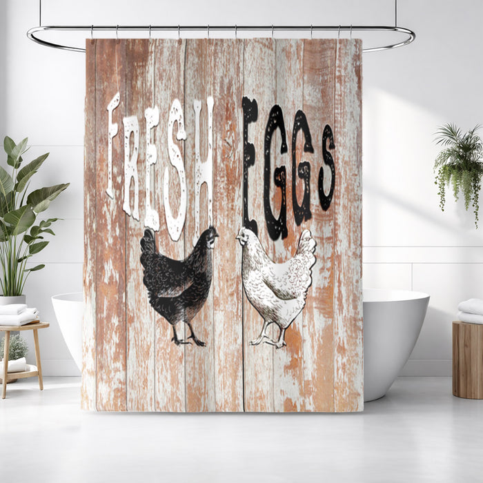 Farm Fresh Eggs Rustic Farm Sign Pattern Shower Curtain