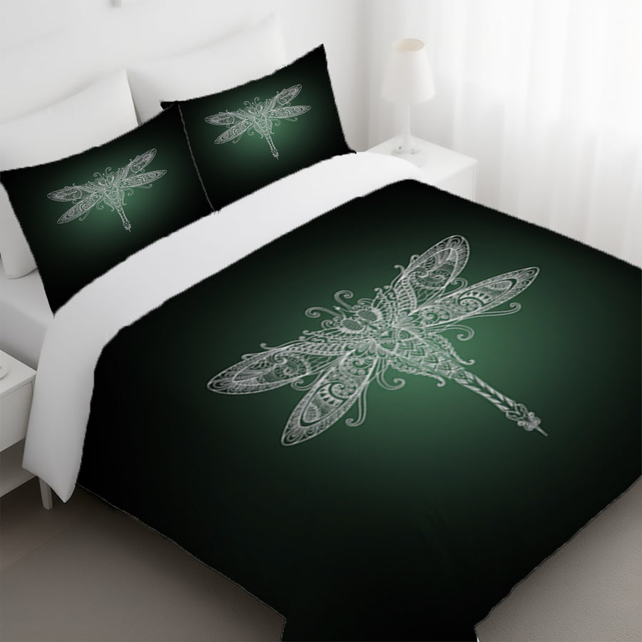 Glowing Dragonfly Minimalist Illustration Duvet Cover