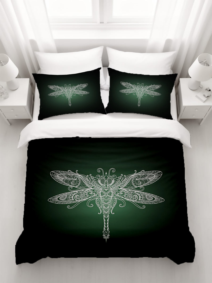 Glowing Dragonfly Minimalist Illustration Duvet Cover