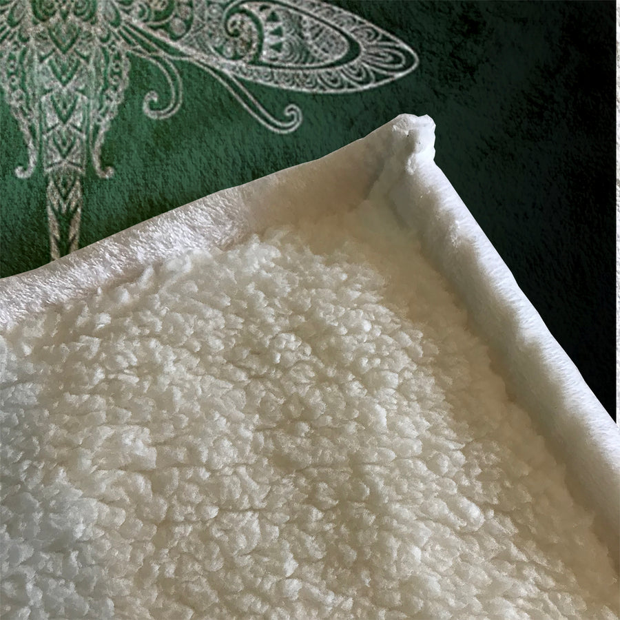 Glowing Dragonfly Minimalist Illustration Fleece Sherpa Blanket