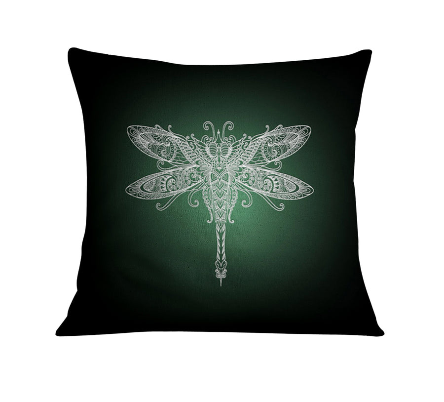 Glowing Dragonfly Minimalist Illustration Throw Pillow Cover