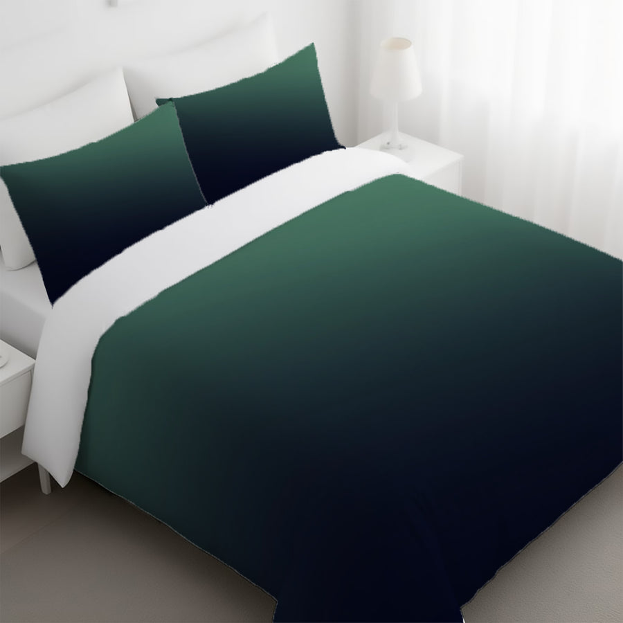 Deep Teal to Navy Gradient Minimalist Design Duvet Cover