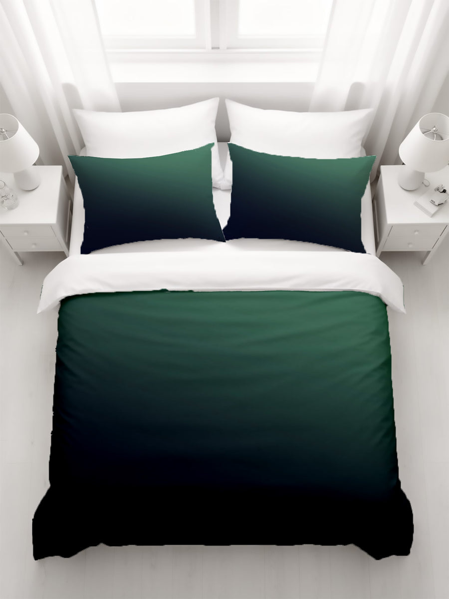 Deep Teal to Navy Gradient Minimalist Design Duvet Cover