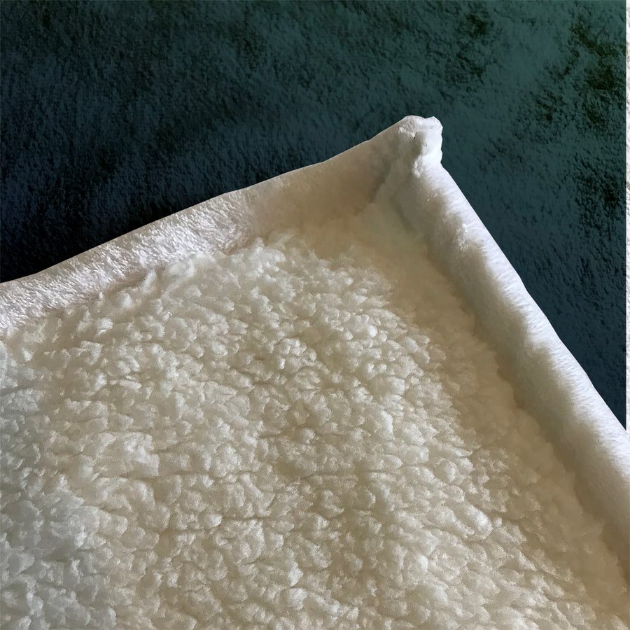Deep Teal to Navy Gradient Minimalist Design Fleece Sherpa Blanket