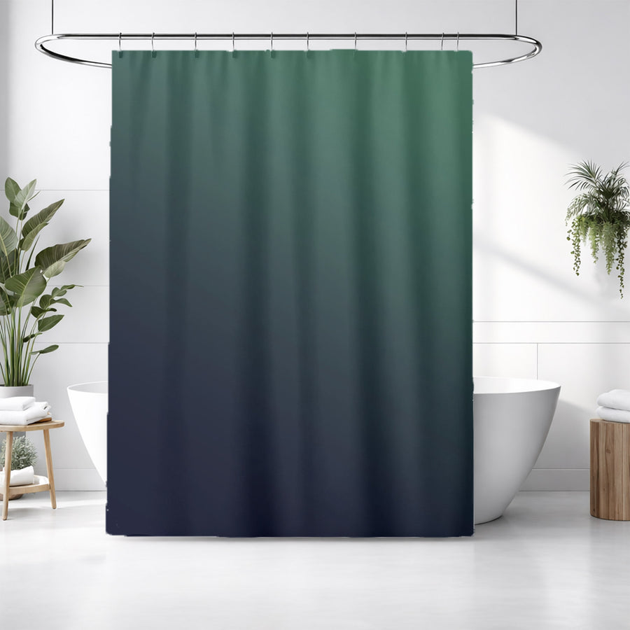 Deep Teal to Navy Gradient Minimalist Design Shower Curtain