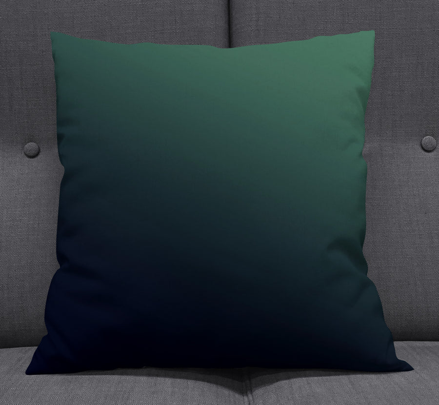 Deep Teal to Navy Gradient Minimalist Design Throw Pillow Cover