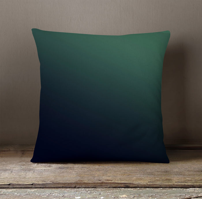 Deep Teal to Navy Gradient Minimalist Design Throw Pillow Cover